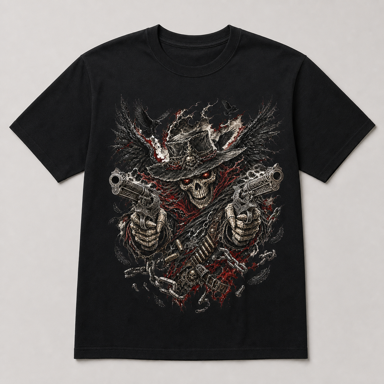 Crimson Gunslinger Gothic T-Shirt