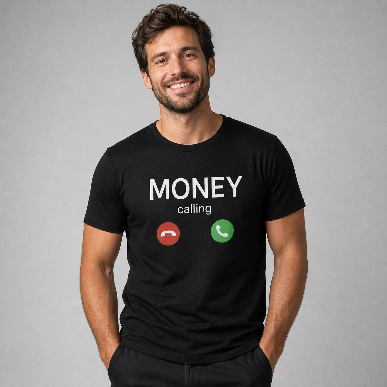 Money Calling Black T-Shirt