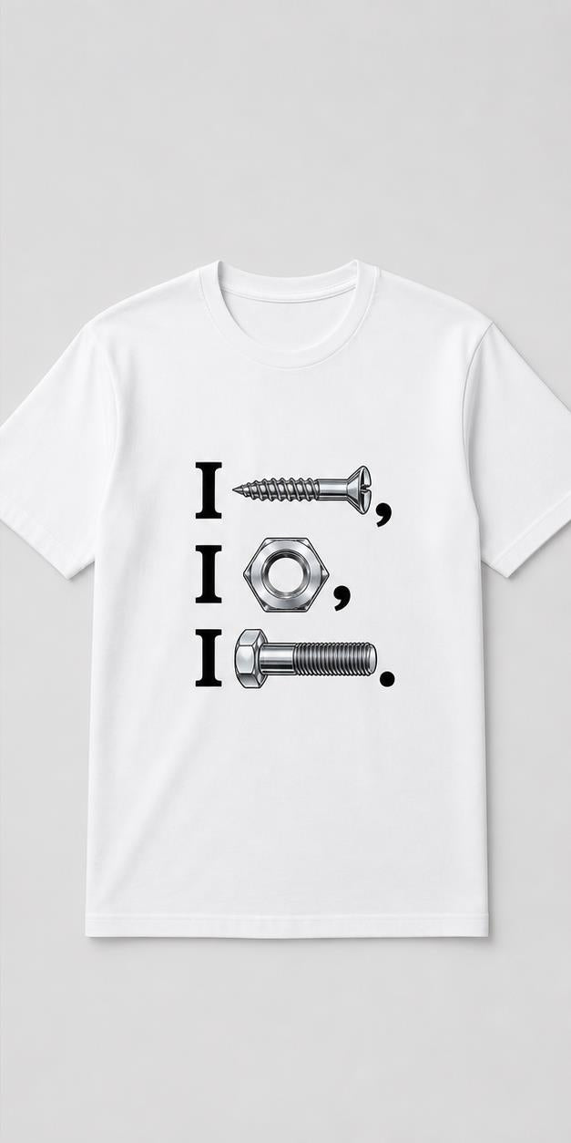 I Screw I Nut I Bolt White T-Shirt T-shirt mockup