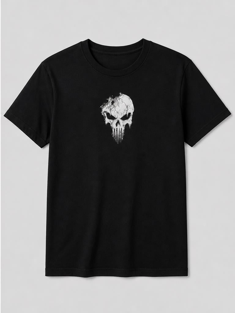 Shattered Wraith Skull Gothic T-Shirt front mock-up