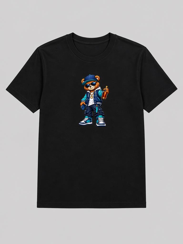 Urban Swagger Bear Black T-Shirt front mock-up