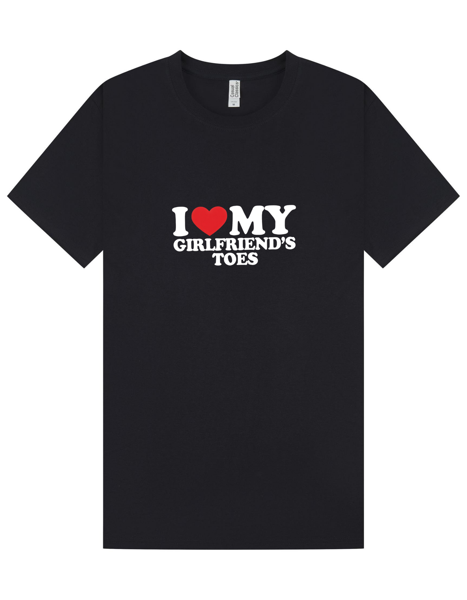 I ❤️ My Girlfriend’s Toes – Funny Valentine’s Day Couple T-Shirt
