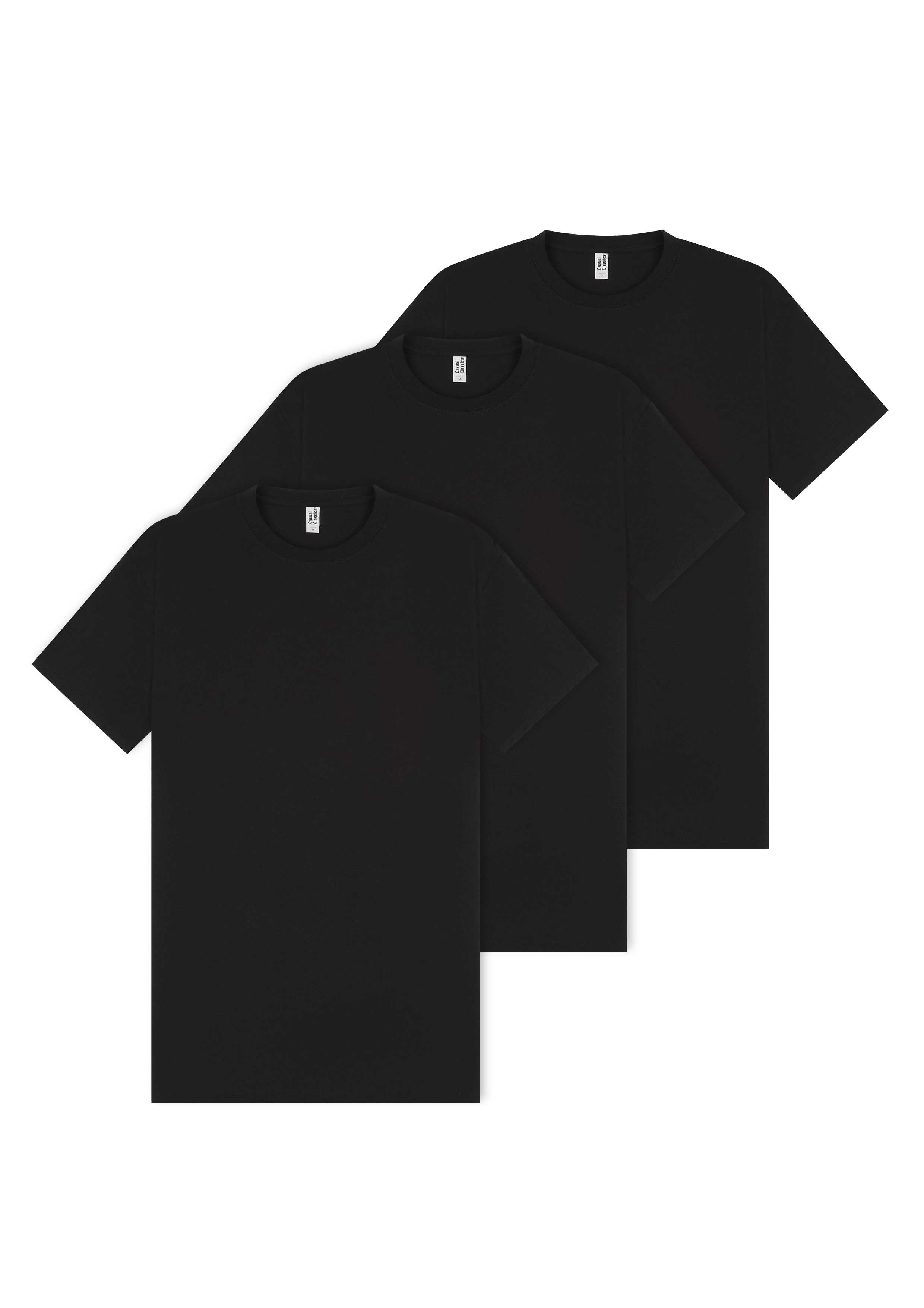 Casual Classic Men's Plain T-Shirt 3-Pack - Black