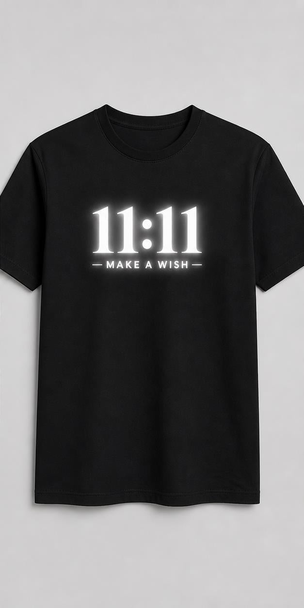 11:11 Make A Wish Black T-Shirt shirt front