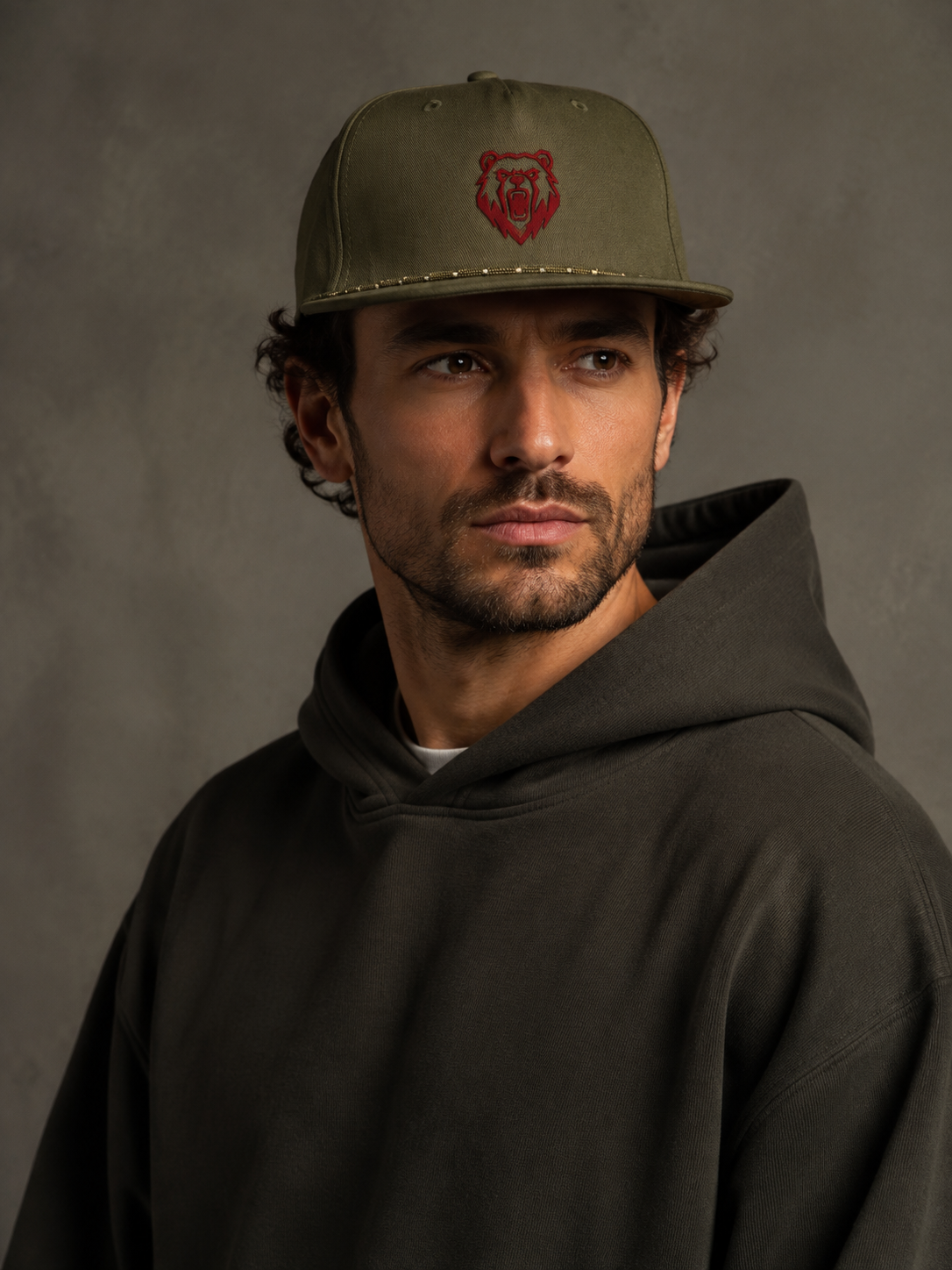 BEAR FORCE Bear Mark Rope Cap in Olive
