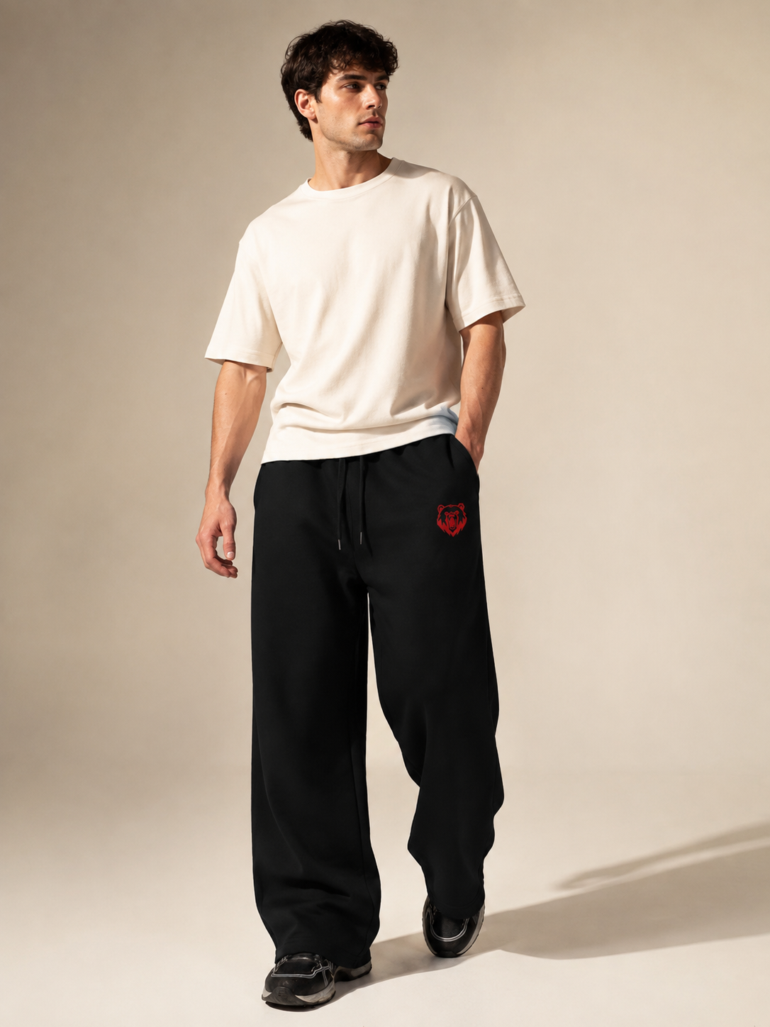 BEAR FORCE Core Wide Leg Street Jogger in Black
