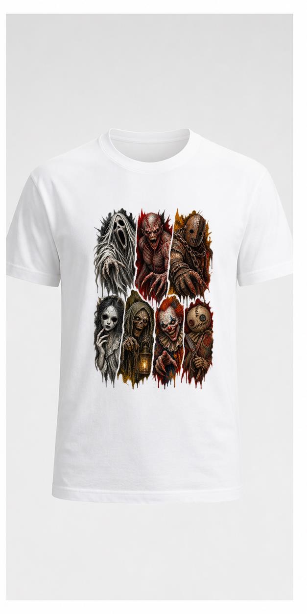 Original Horror Lineup Halloween White T-Shirt front