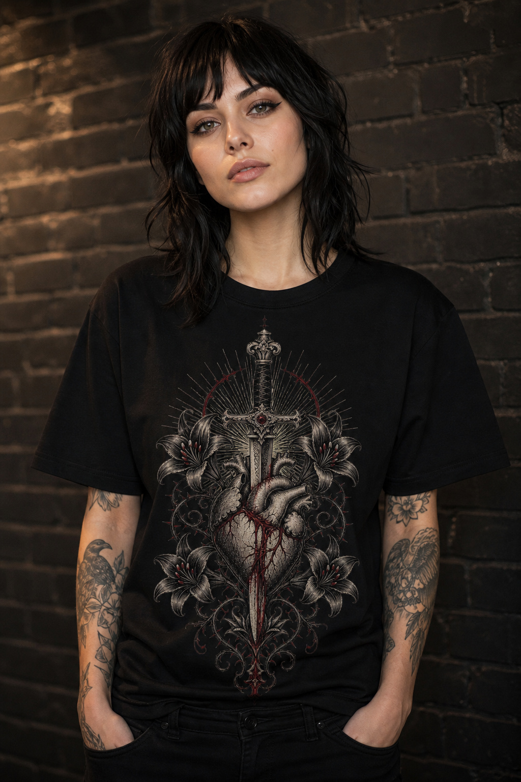 Sacred Heart Gothic T-Shirt