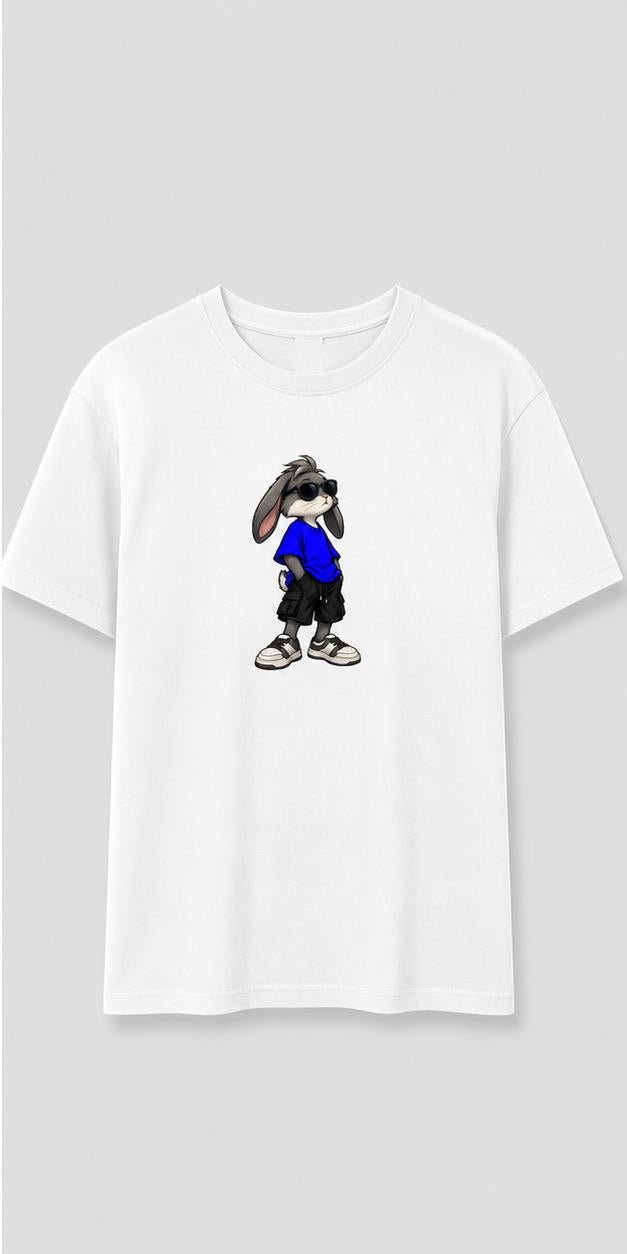 Streetwear Rabbit White T-Shirt shirt front