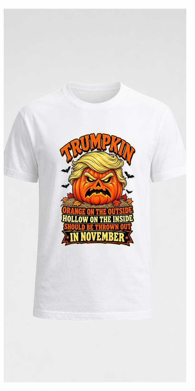 Trumpkin Halloween White T-Shirt front