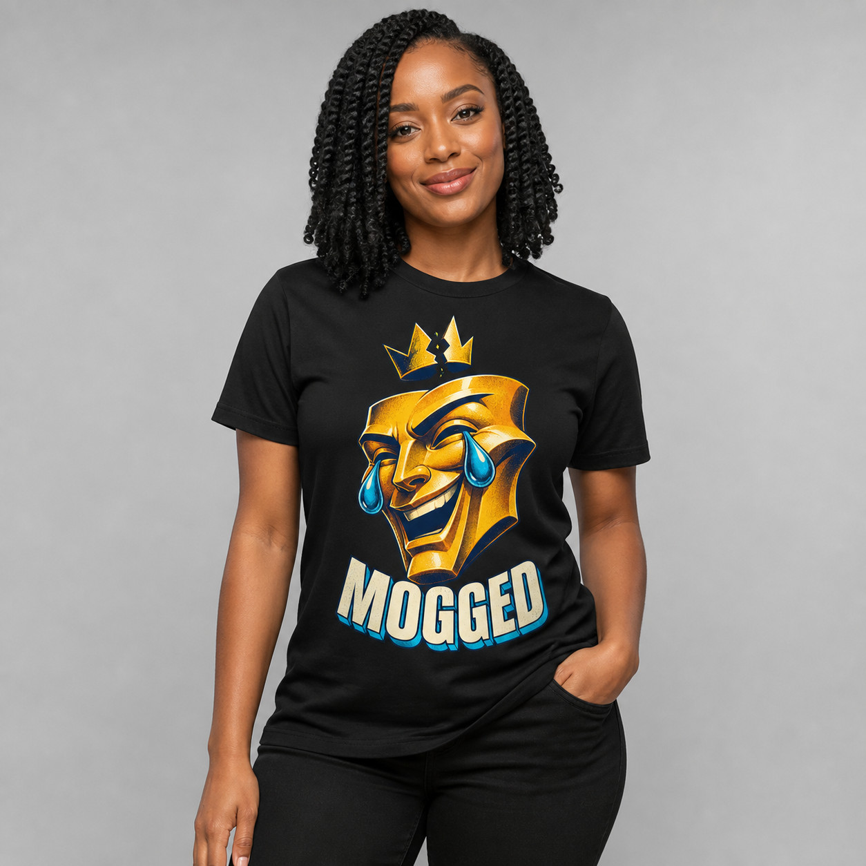 Mogged Mask Funny Black T-Shirt