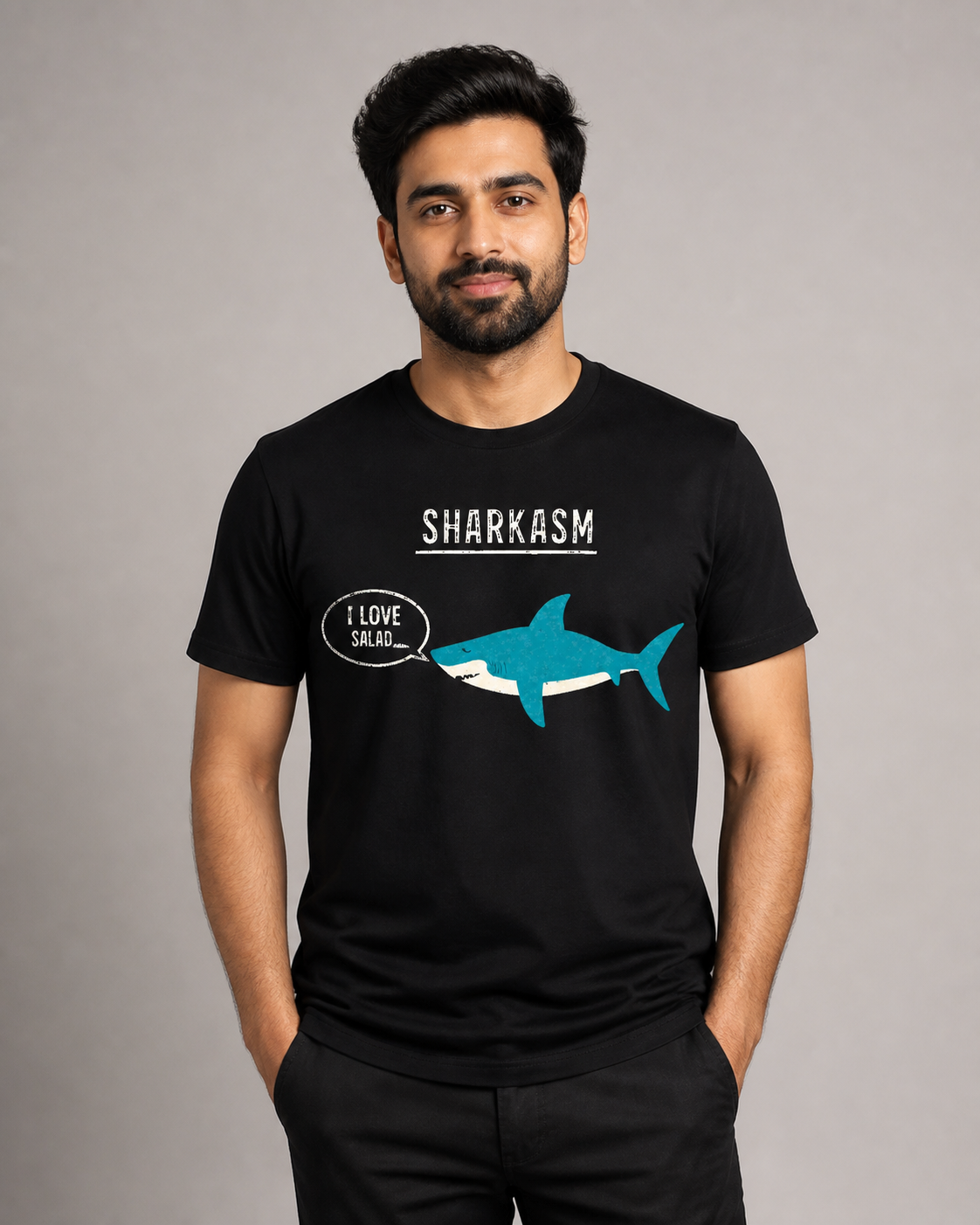 Sharkasm I Love Salad Funny T-Shirt