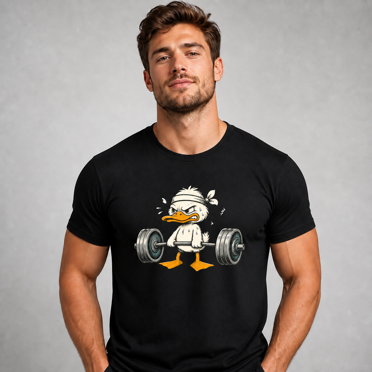 Weightlifting Duck Black T-Shirt
