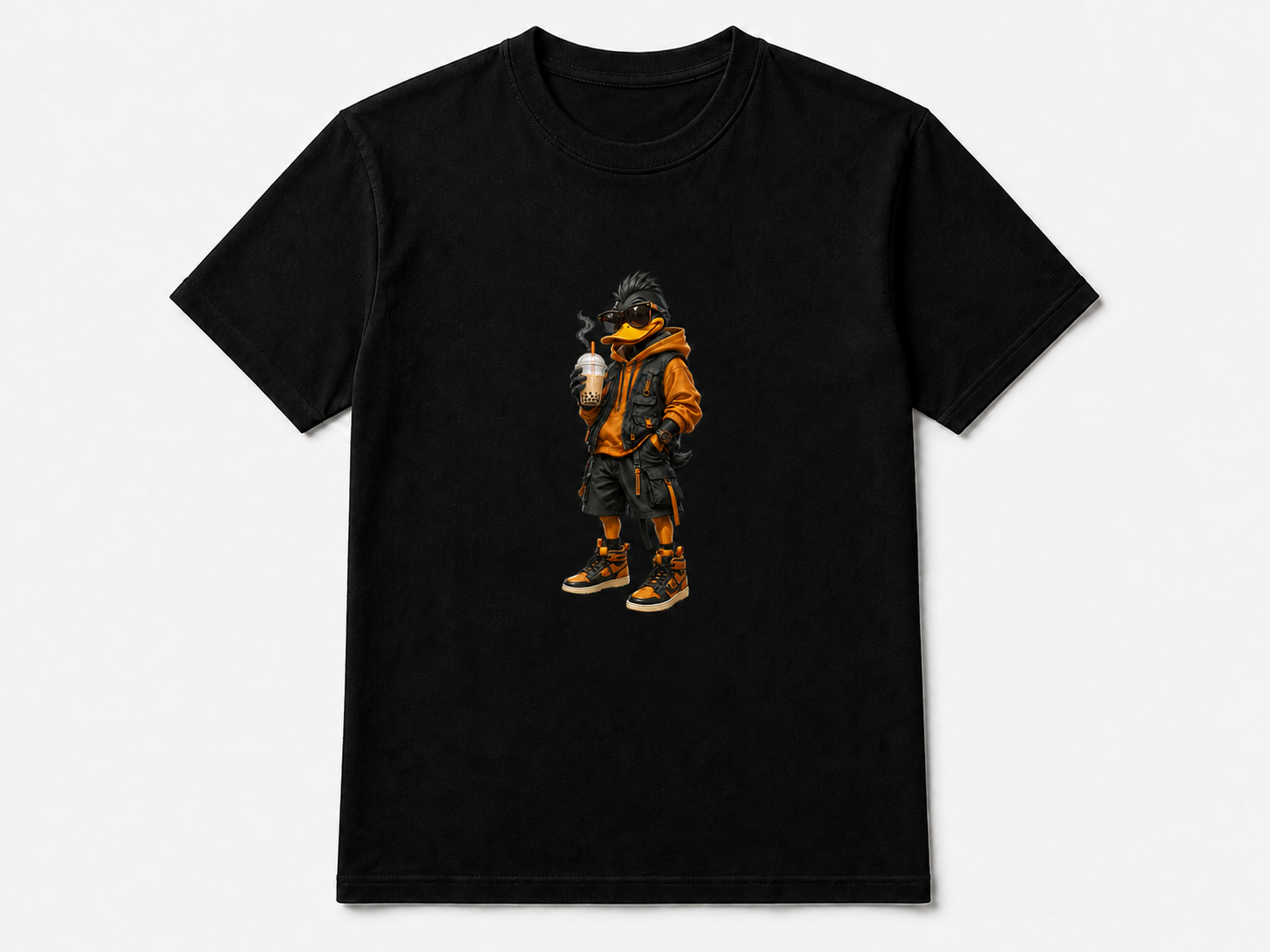 Urban Bubble Tea Duck Black T-Shirt