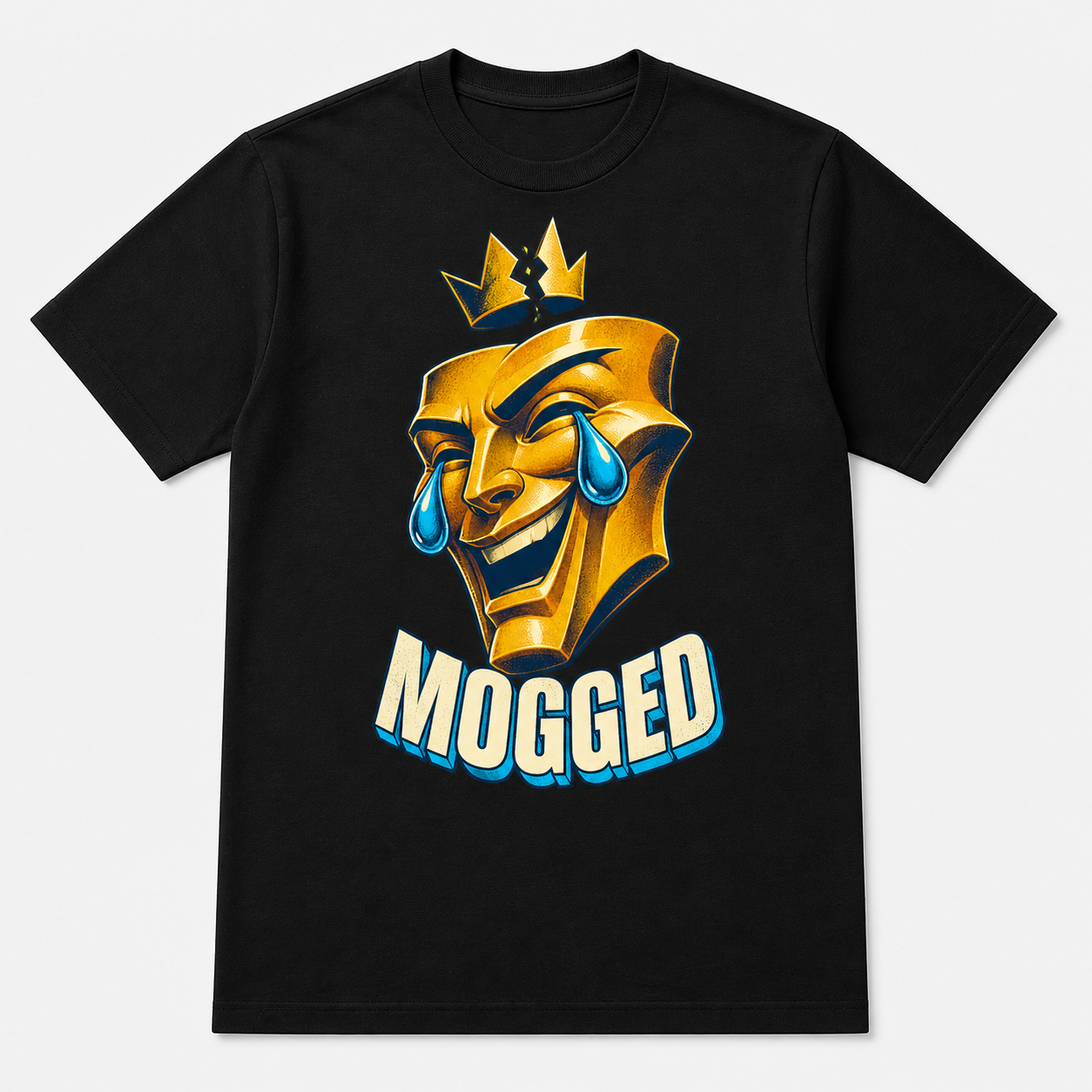 Mogged Mask Funny Black T-Shirt