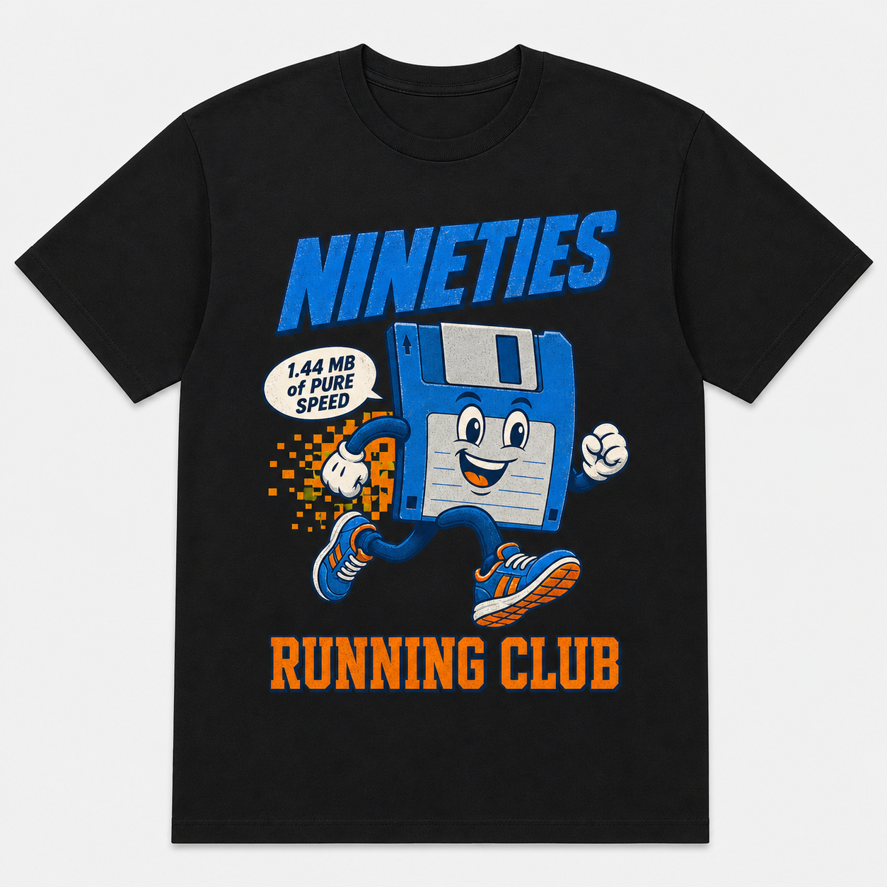 Nineties Running Club Funny Black T-Shirt