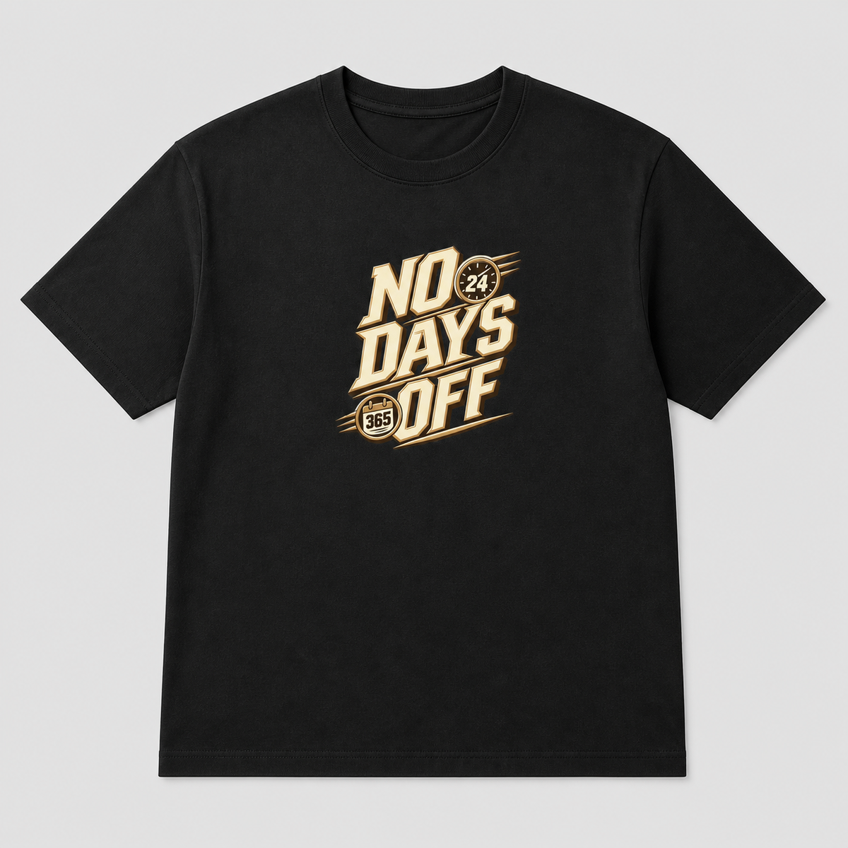 No Days Off Black T-Shirt