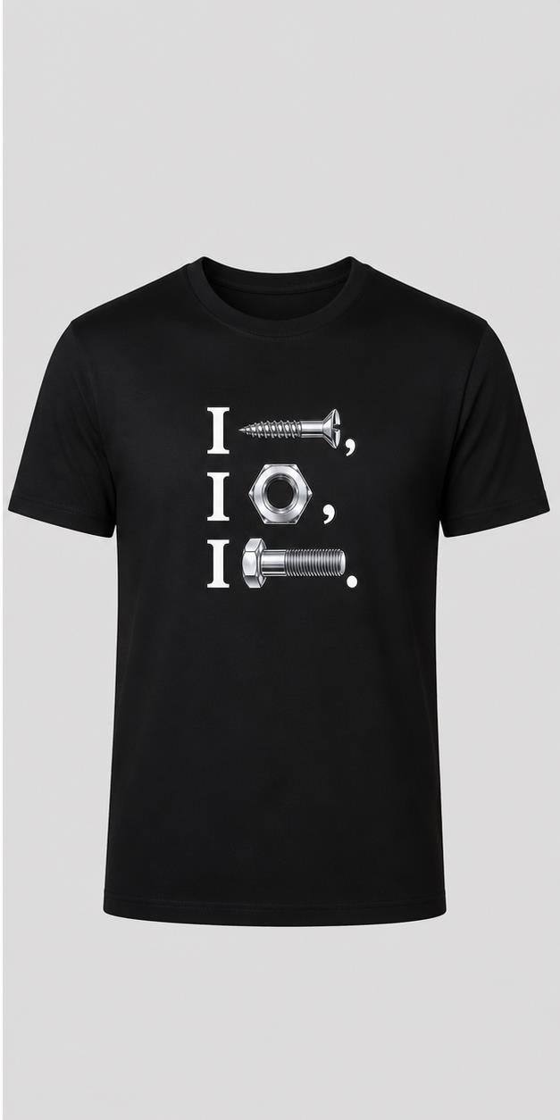 I Screw I Nut I Bolt Black T-Shirt T-shirt mockup