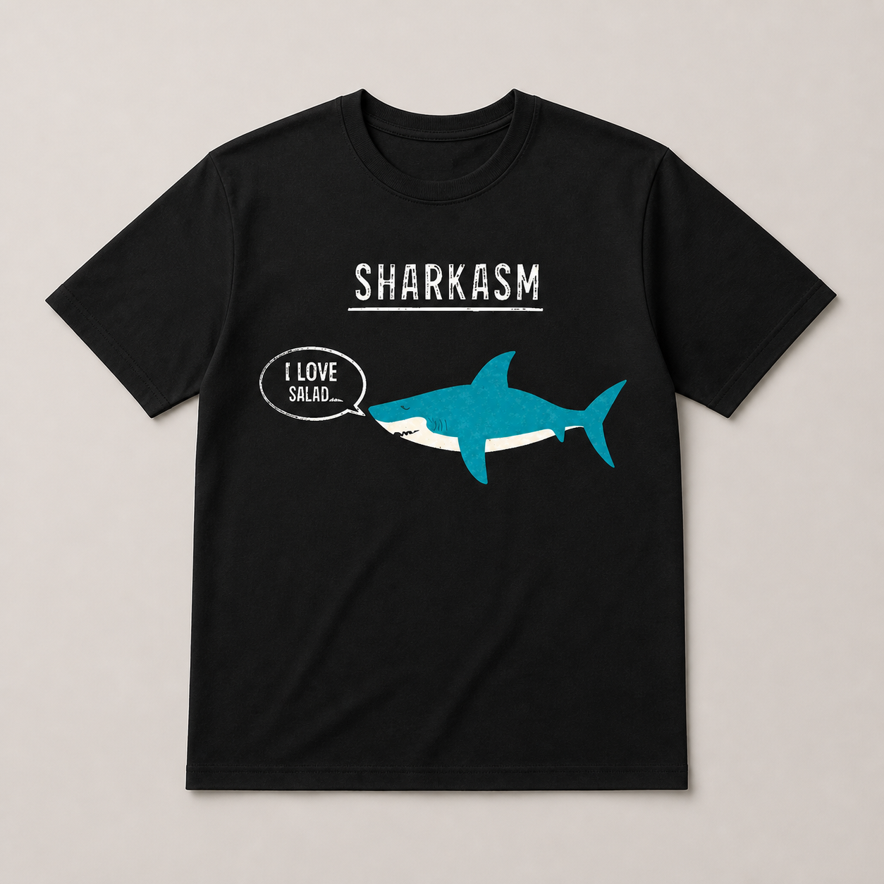 Sharkasm I Love Salad Funny T-Shirt