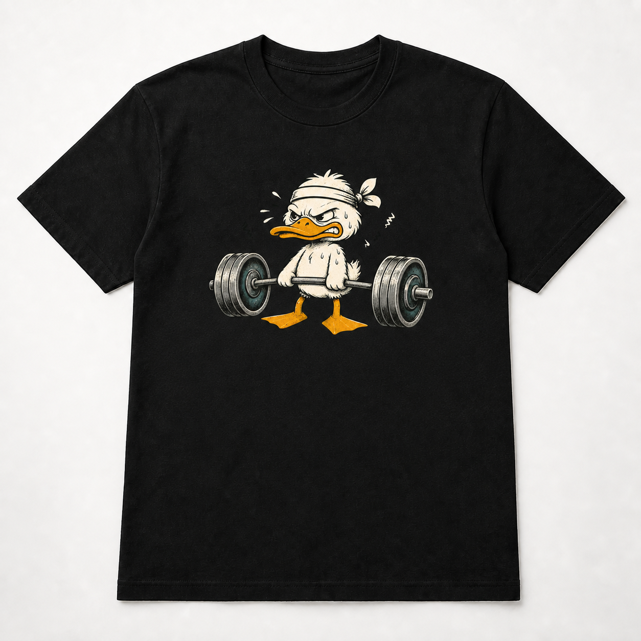 Weightlifting Duck Black T-Shirt