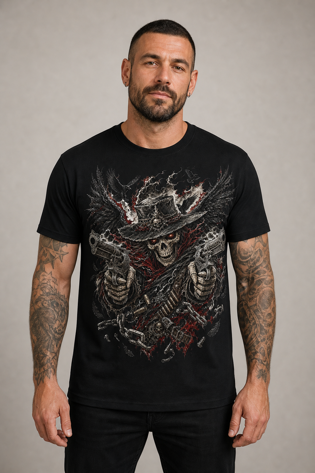 Crimson Gunslinger Gothic T-Shirt