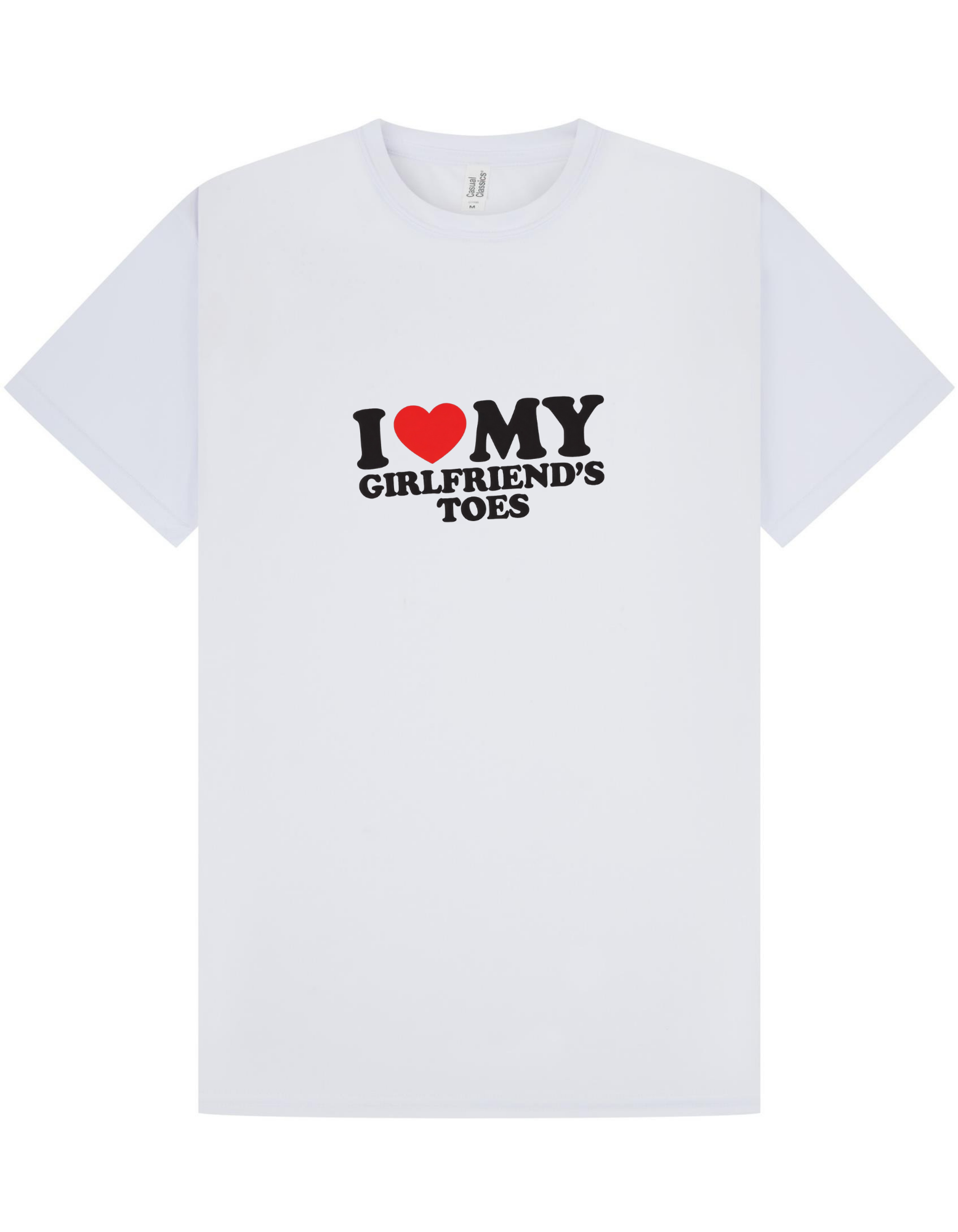 I ❤️ My Girlfriend’s Toes – Funny Valentine’s Day Couple T-Shirt