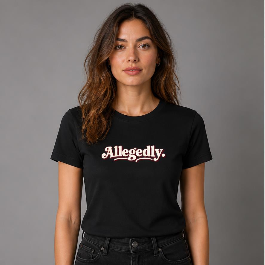 Allegedly Funny Black T-Shirt model front
