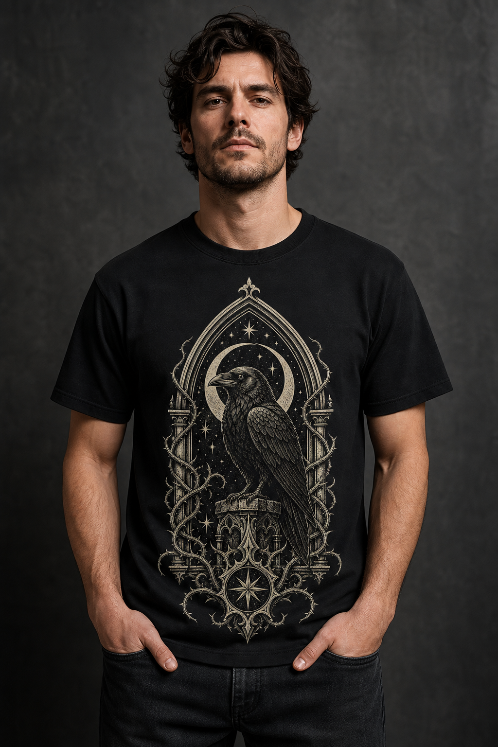 Cathedral Raven Gothic T-Shirt