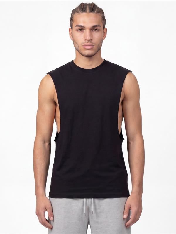 Core Organic Combed 180 Regular Fit Raw Edge Droparm Tank Adult - CRBV600