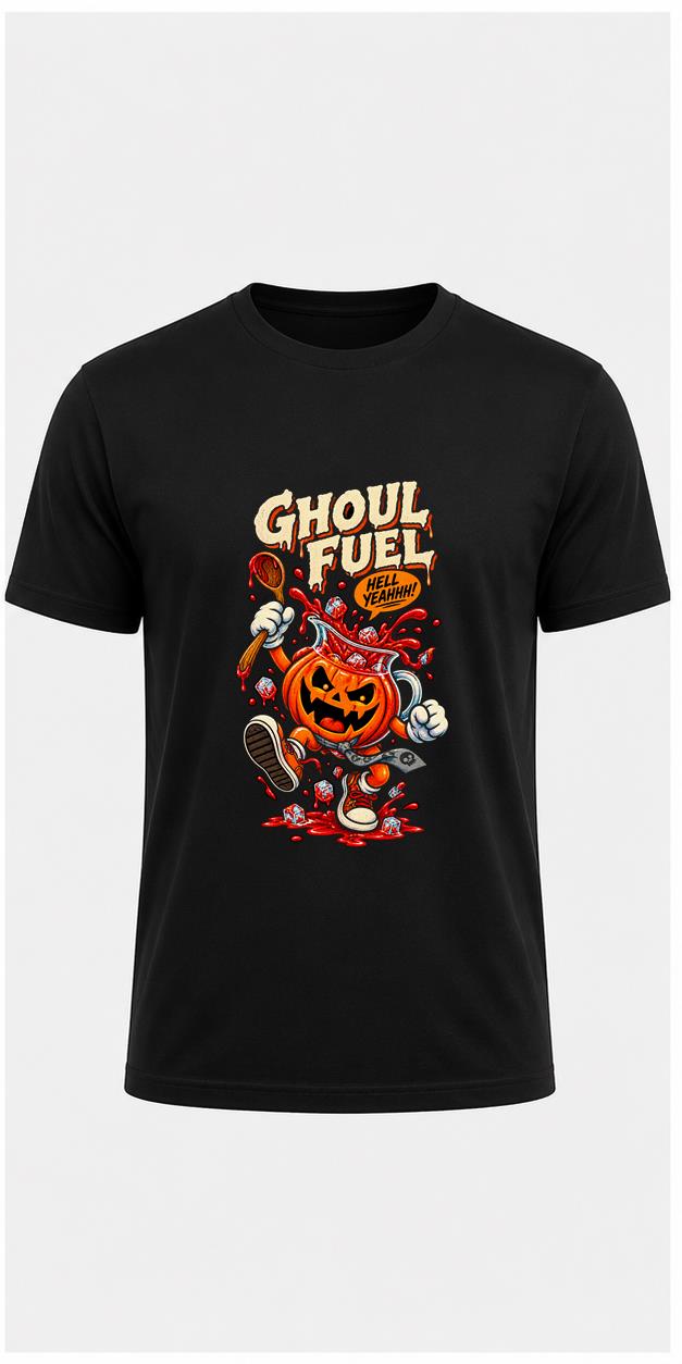 Ghoul Fuel Halloween black T-shirt front