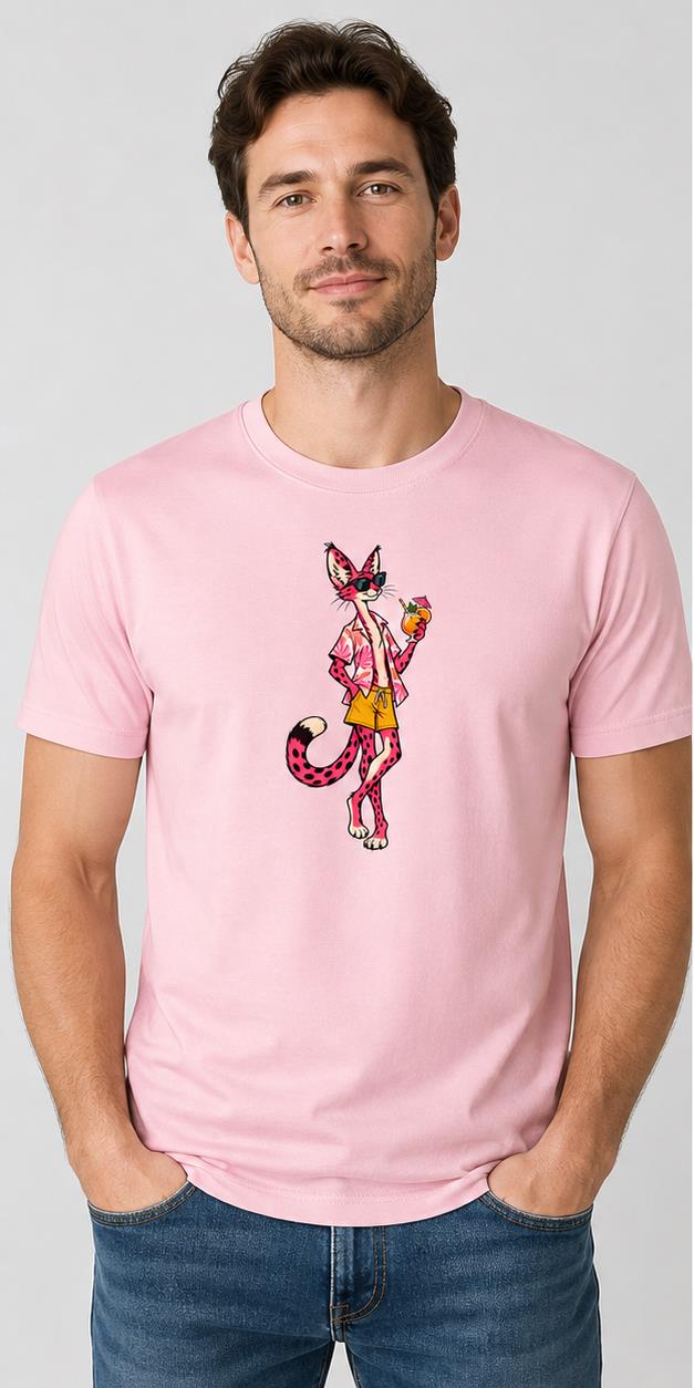 Holiday Serval Light Pink T-Shirt model front