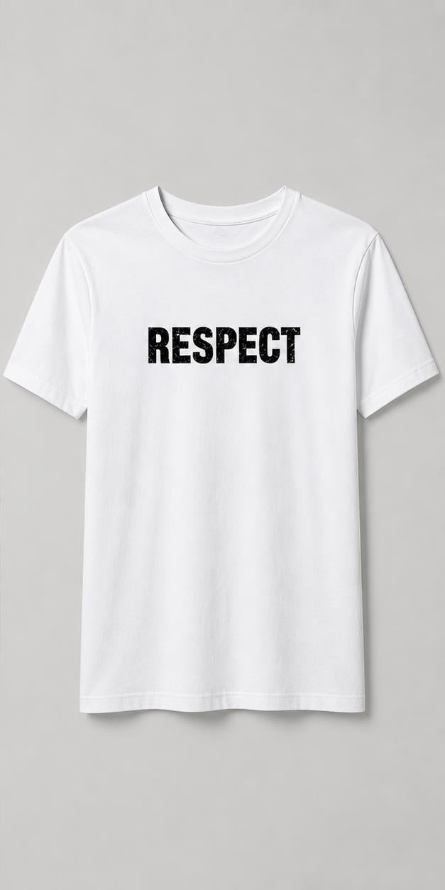Respect White T-Shirt shirt front