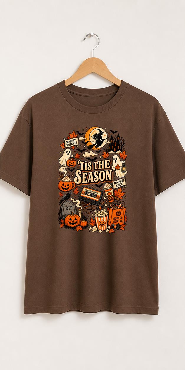 'Tis The Season Halloween Brown T-Shirt front