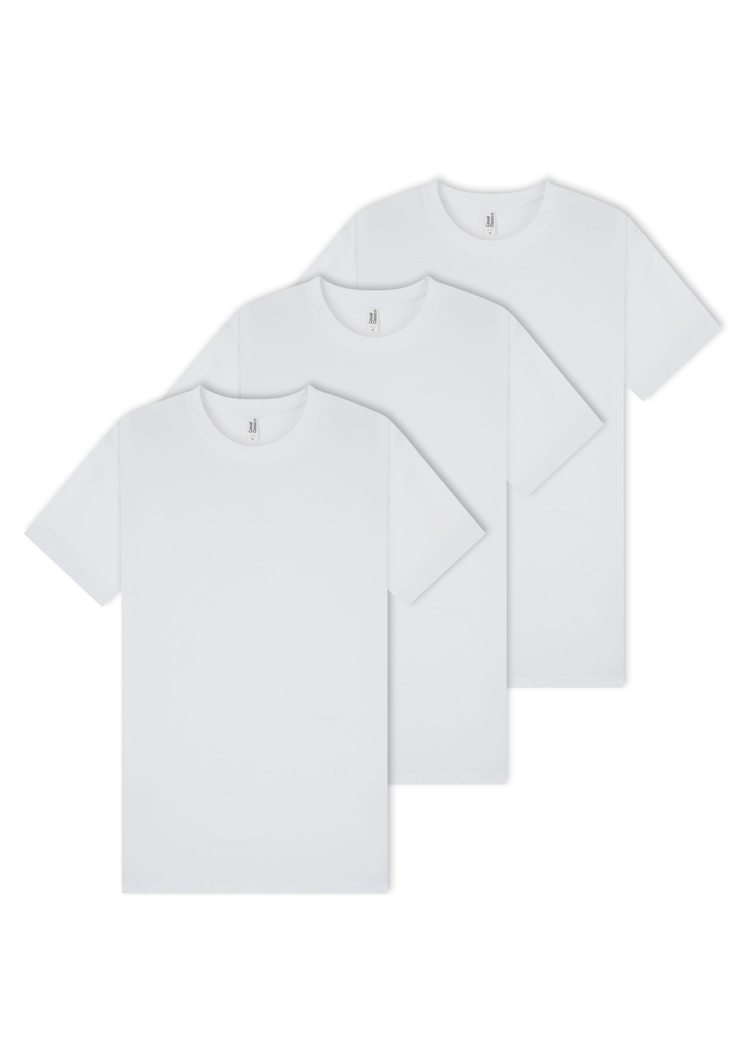 Casual Classic Men's Plain T-Shirt 3-Pack - White